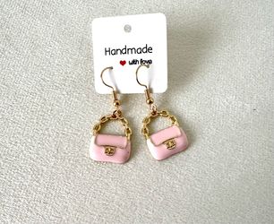 Pink Handbag Earrings