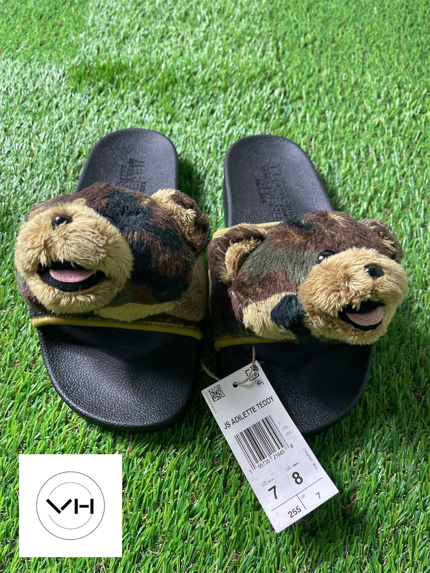 Jeremy Scott x Adidas Black and Brown Teddy Bear Slide