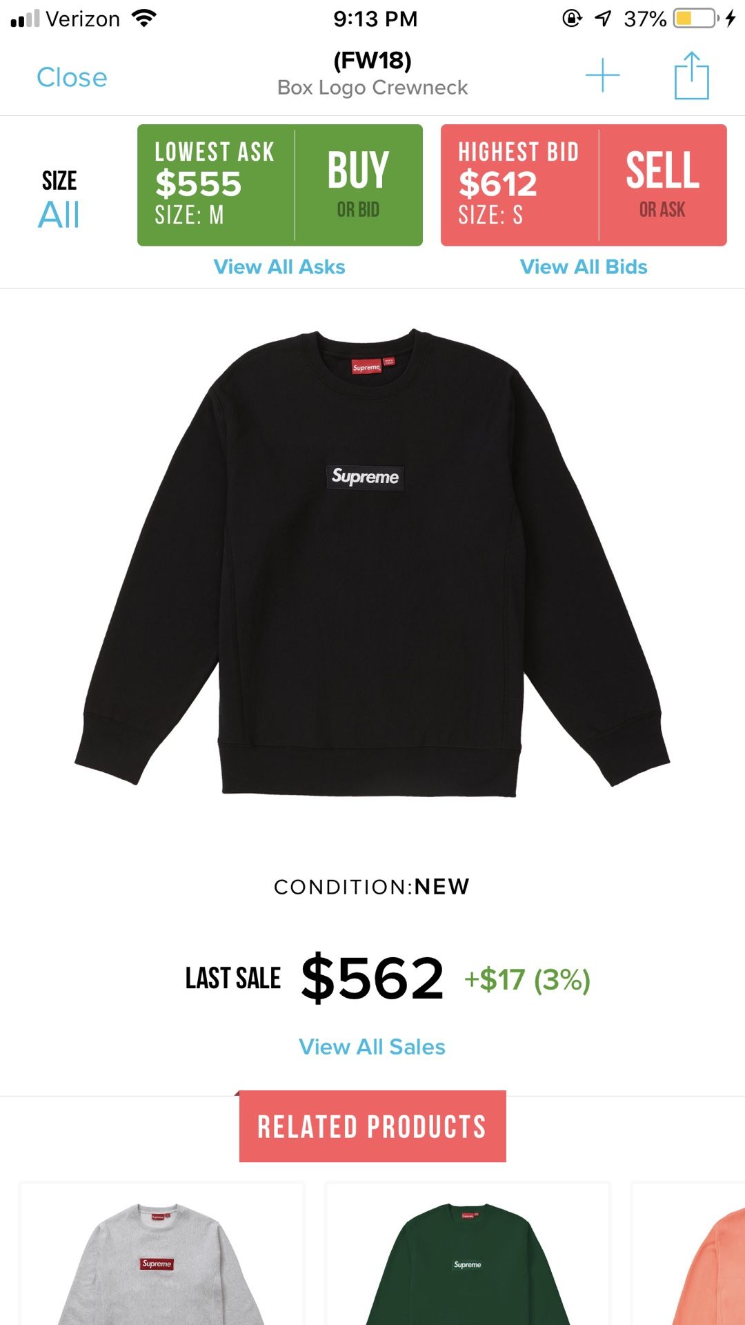 Supreme bogo crewneck med black