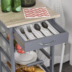 Rolling Kitchen Storage Cart on 360° Wheels Thumbnail