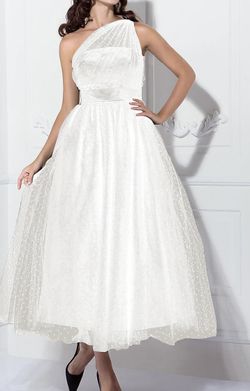 WHITE A-Line Cocktail Vintage Dress size 10/12 Custom made never worn