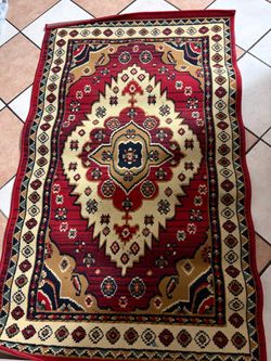 Red medallion Area Rug