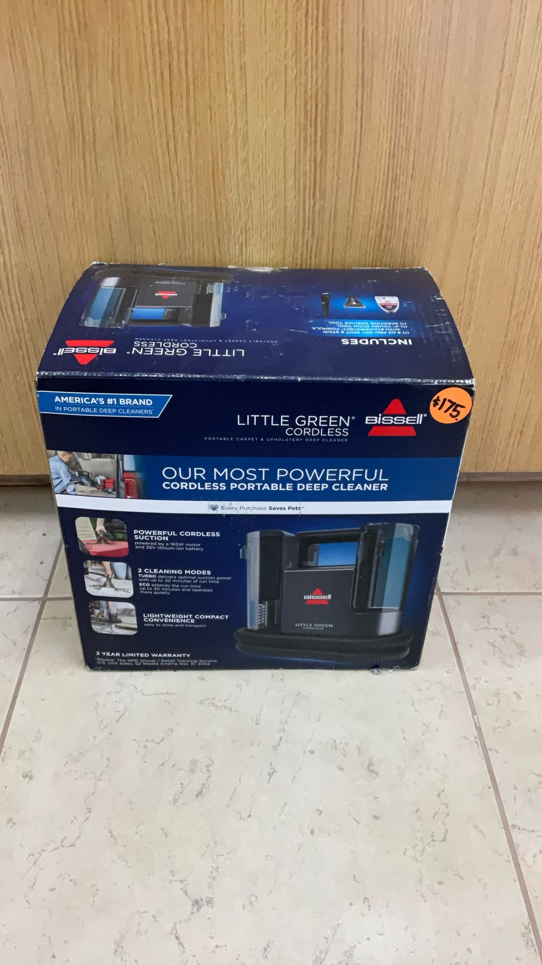 BISSELL LITTLE GREEN CORDLESS PORTABLE CARPET & UPHOLSTERY DEEP CLEANER.