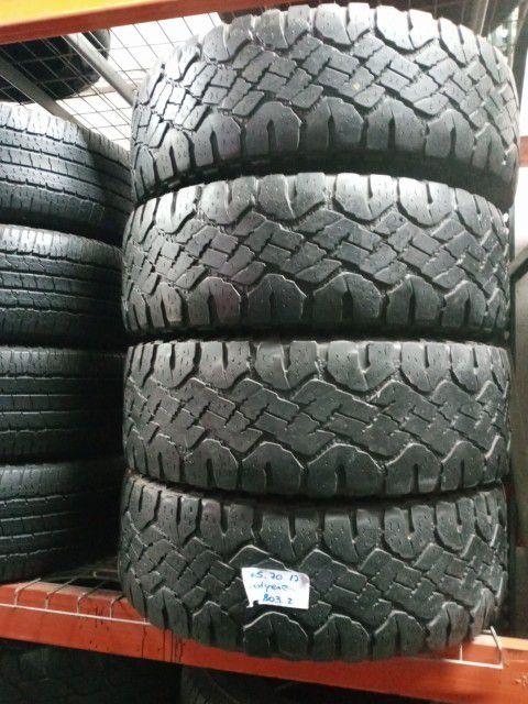(4) USED TIRES MATCHING FULL SET LT265/70R17 GOODYEAR WRANGLER DURATRAC  KEVLAR 265 70 17 for Sale in Fort Lauderdale, FL - OfferUp