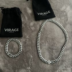 12mm Set Of Bracelet & Chain 