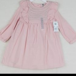 OshKosh Baby B'gosh Dress Size 24mo in Pink w/ Silver Embroidery