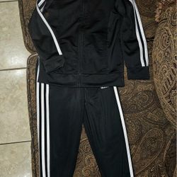Adidas Black Striped Track Suit Pant and Jacket Set Size Boys size 6