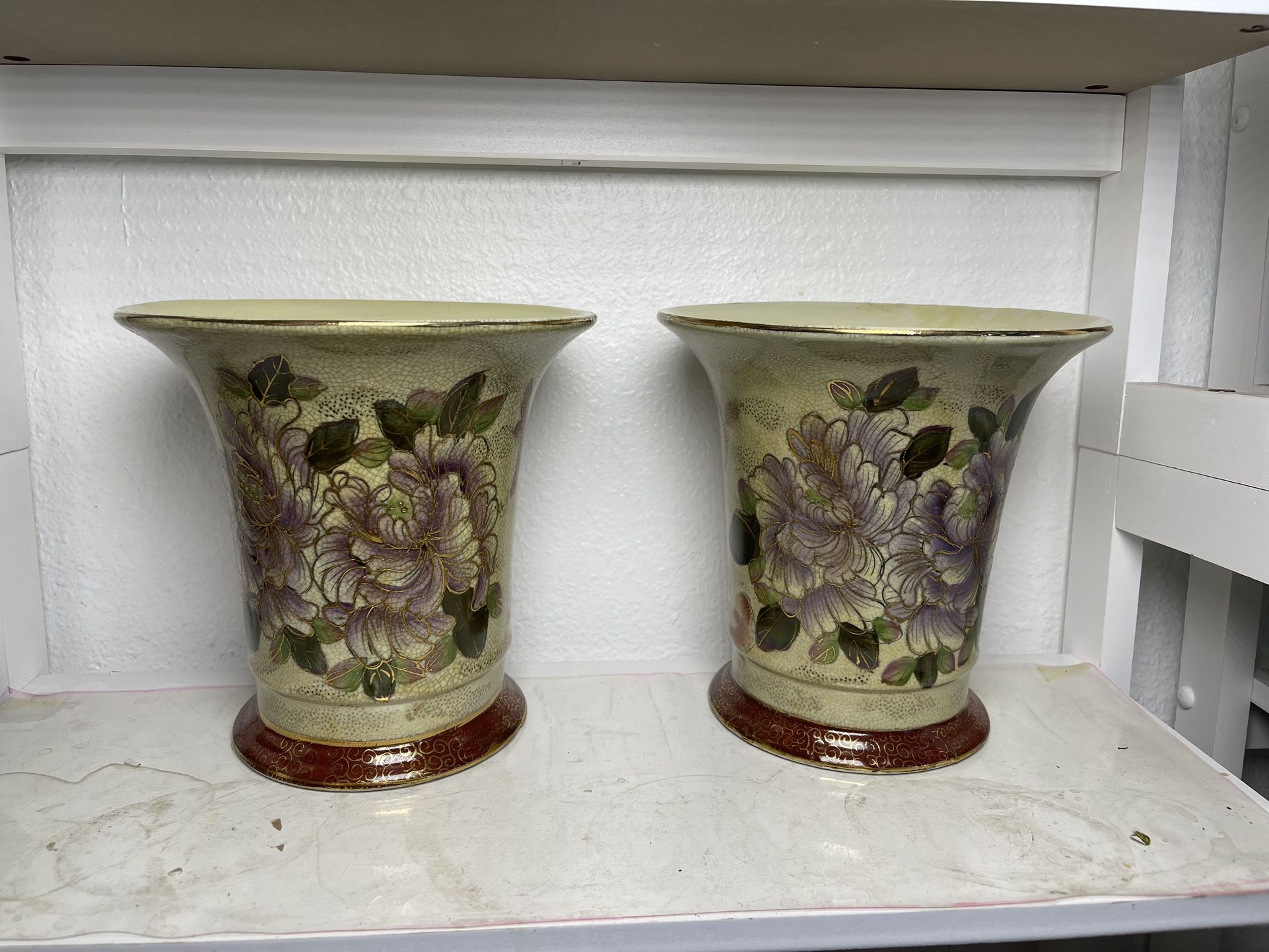 Asian Ceramic Vases-(8”tall x 8”wide $25 each )