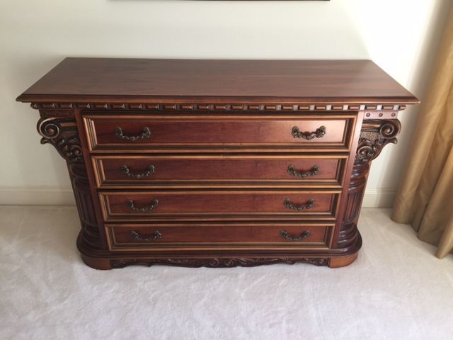 Gorgeous Antique Wooden Dresser Made In Italy