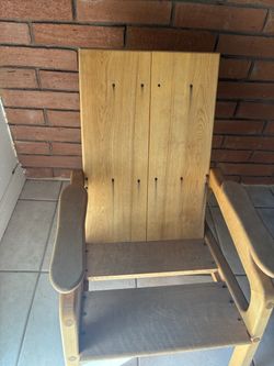Wooden Armchair with Upholstered Seat