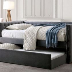 Brand New Grey Twin Size Daybed w Trundle Bed 