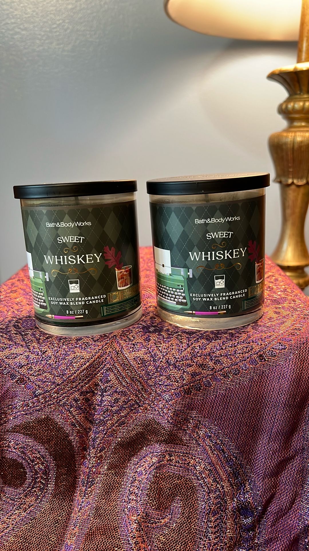 2 Bath And Body Works SWEET WHISKEY Single Wick Candles