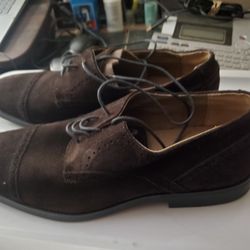 Calvin Klein BROWN Suede Lace Up Shoes Men Size 11 NEW