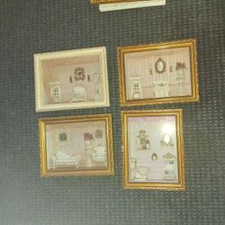 4 Victorian Style Shadow Boxes