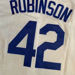 White Los Angeles Dodgers Jackie Robinson Mitchell and Ness Jersey