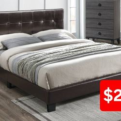 Dark Espresso Bonded Leather Queen/Full Bed!!!