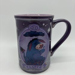 Disney Store Eeyore Ceramic Coffee Mug - Astrology Zodiac Sign Cancer - Purple