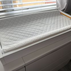Changing Table Topper With Changing Pad (White)  