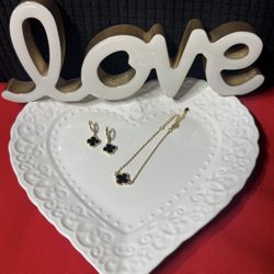 gold plated, bracelet and earring set 