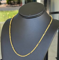 Jewelry 14k solid yellow gold Rope necklace chain 20.00" 3.00mm width