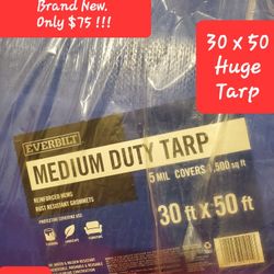 $75🌐Tarp 30 ft. x 50 ft. Blue Medium Duty Tarp. Brand New. Only $75 !!!