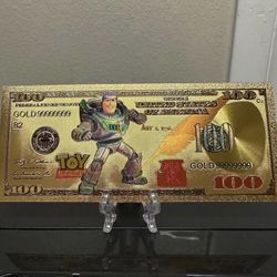 24k Gold Foil Plated Buzz Lightyear Toy Story Banknote