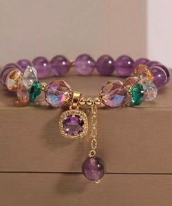 amethyst stretch bracelet