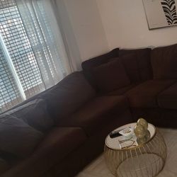 SofaSleeper Sectional Dk Brown Velvet.. Very Nice