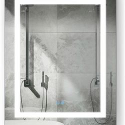 LED Medicine Cabinet 24 Inch X 30 Inch | Recessed or Surface Mount Mirror Cabinet w/Dimmer & Defogger