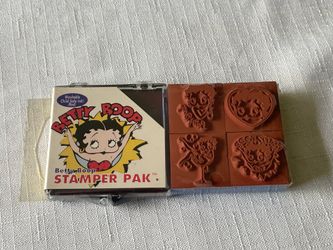 Vintage Betty Boop Stamper Pak with four rubber stamps.