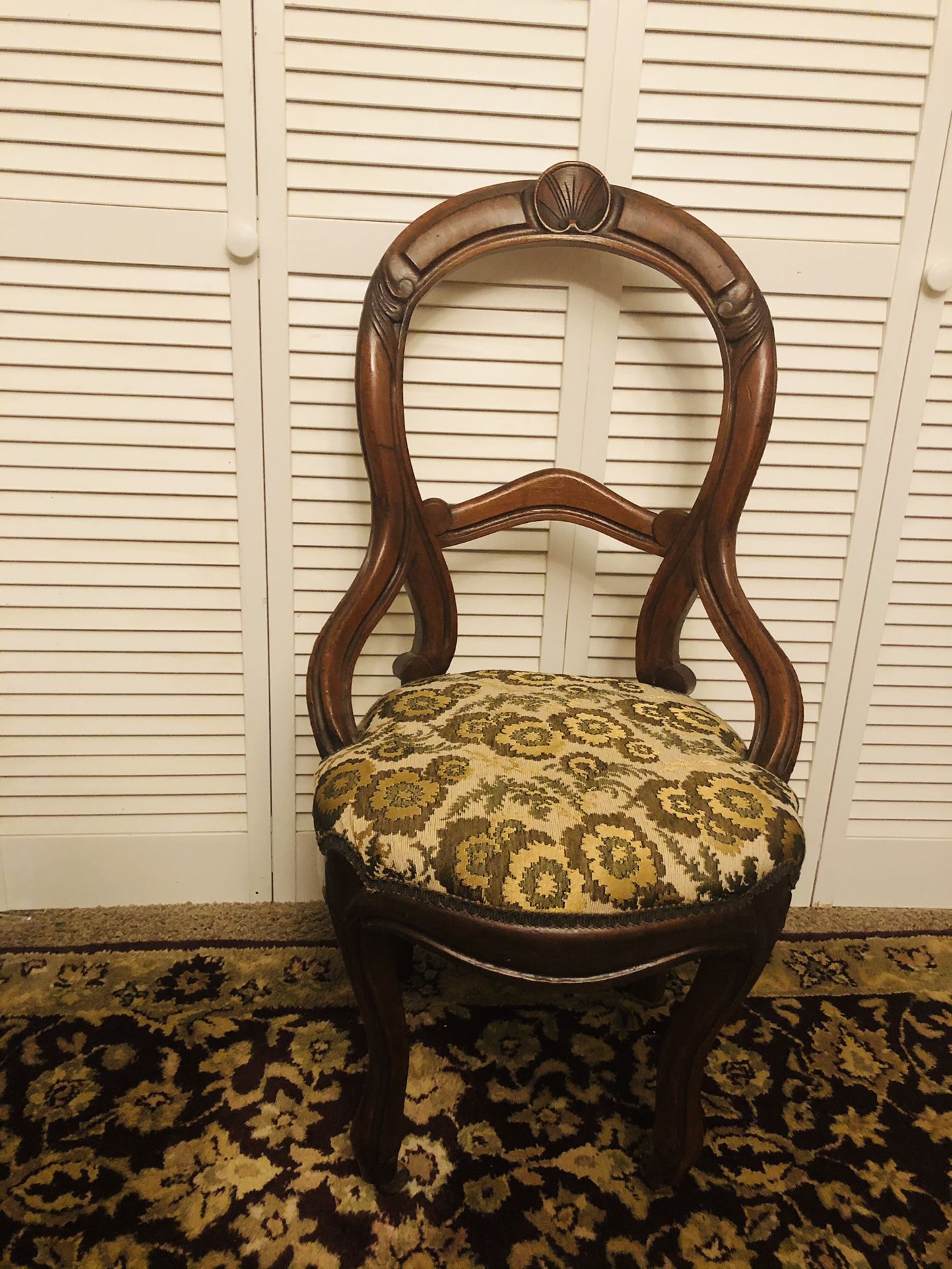 (Firm )Reduced !Antique Wooden Parlor Chair Victorian
