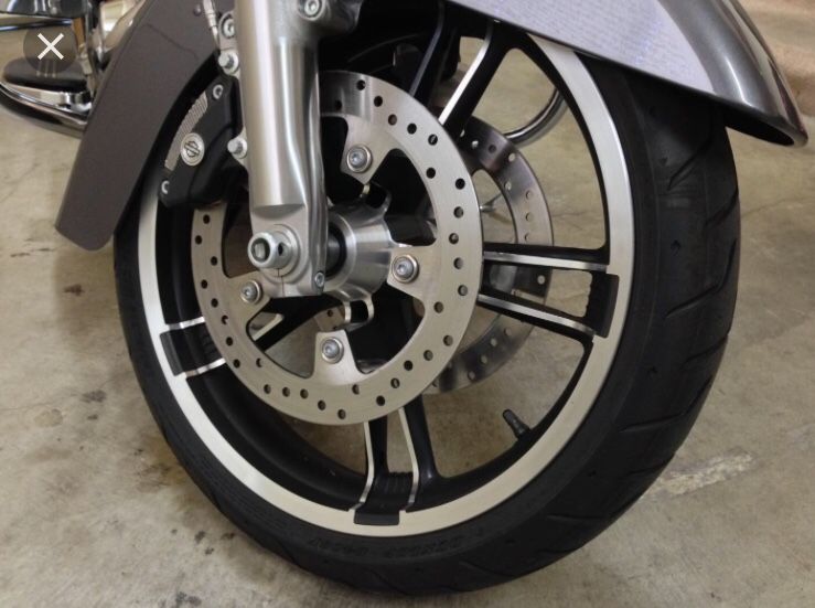 2014-2018 Harley Davidson Enforcer Wheel Set front and back with new tire and rotors as it came out assembly line