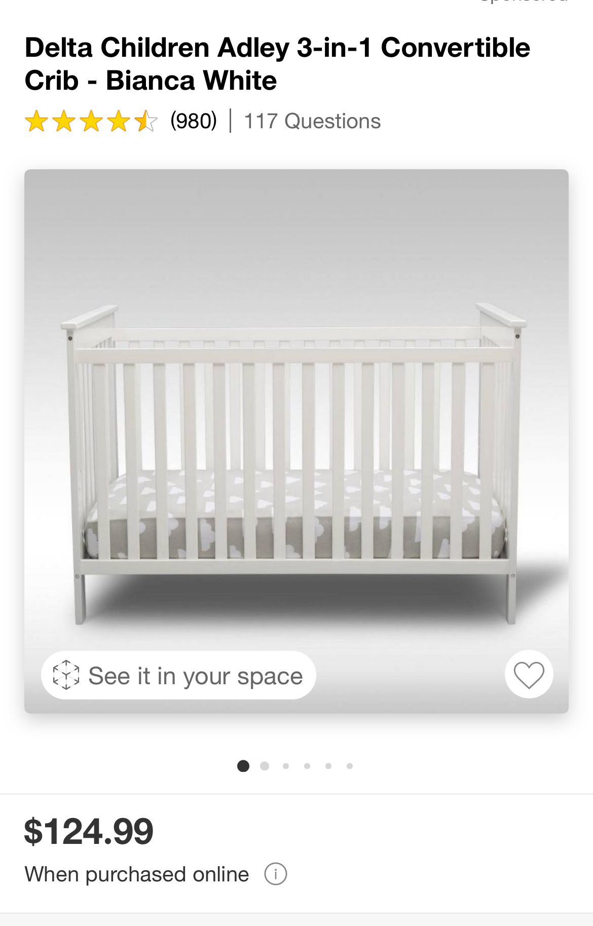 Baby crib And Mattress 