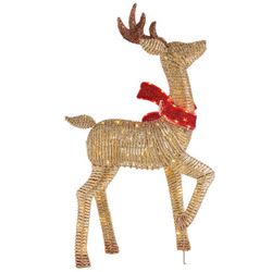 Gold Glitter Reindeer Christmas Yard Decoration