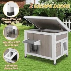 New Indoor Outdoor Weatherproof Cat House Small Animal House