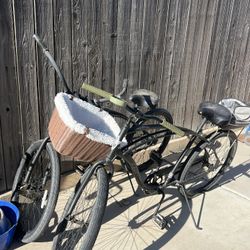  His and her beach cruisers