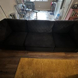 Black Couch + Ottoman