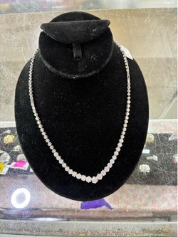 Tennis necklace 14k real diamonds