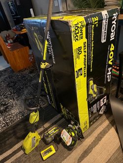 Ryobi 21in Self Propelled Mower BNIB and Ryobi Weed Whacker
