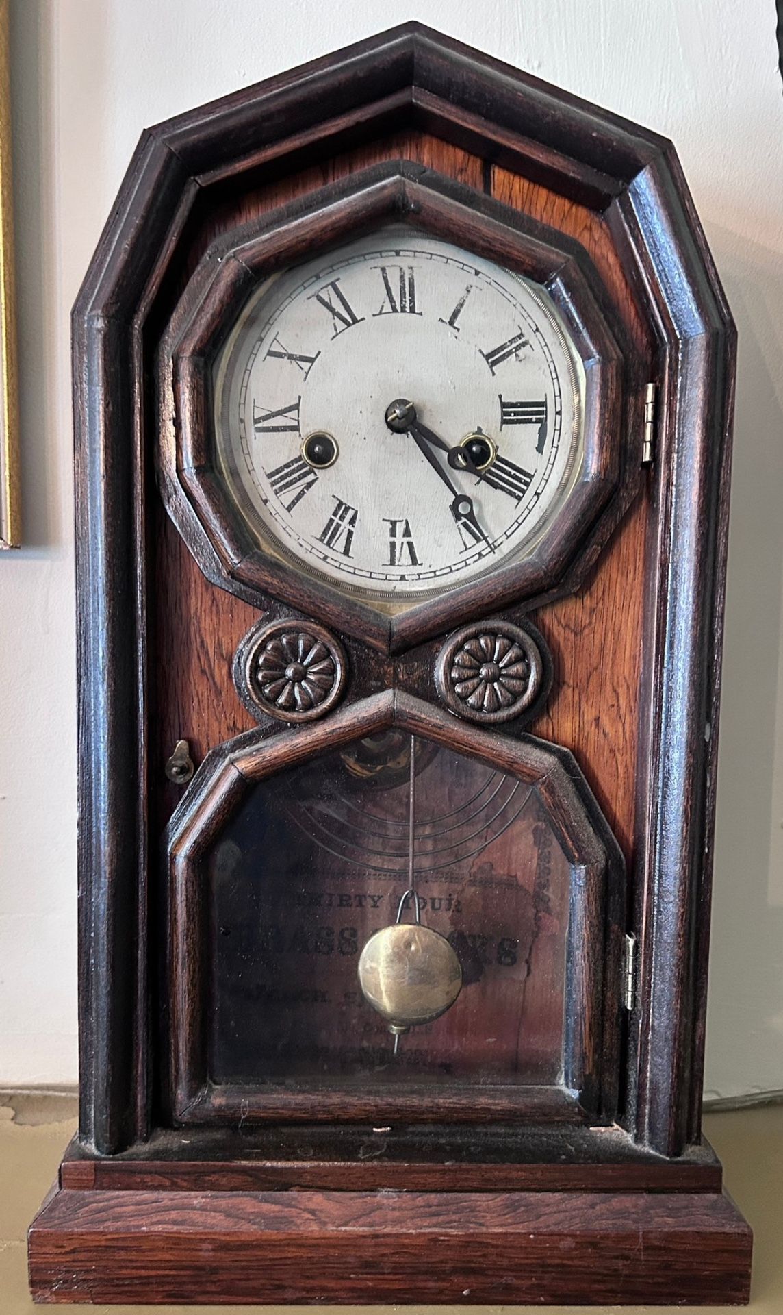 ANTIQUE WELCH SPRING & CO. 18TH CENTURY ROSEWOOD 30HR MOVEMENT MANTLE CLOCK