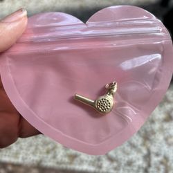 14k Gold Blow Dryer Necklace Pendant 