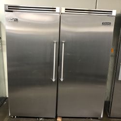 Viking 72” Stainless Steel Built In Side By Side Column Set Freezer Refrigerator 