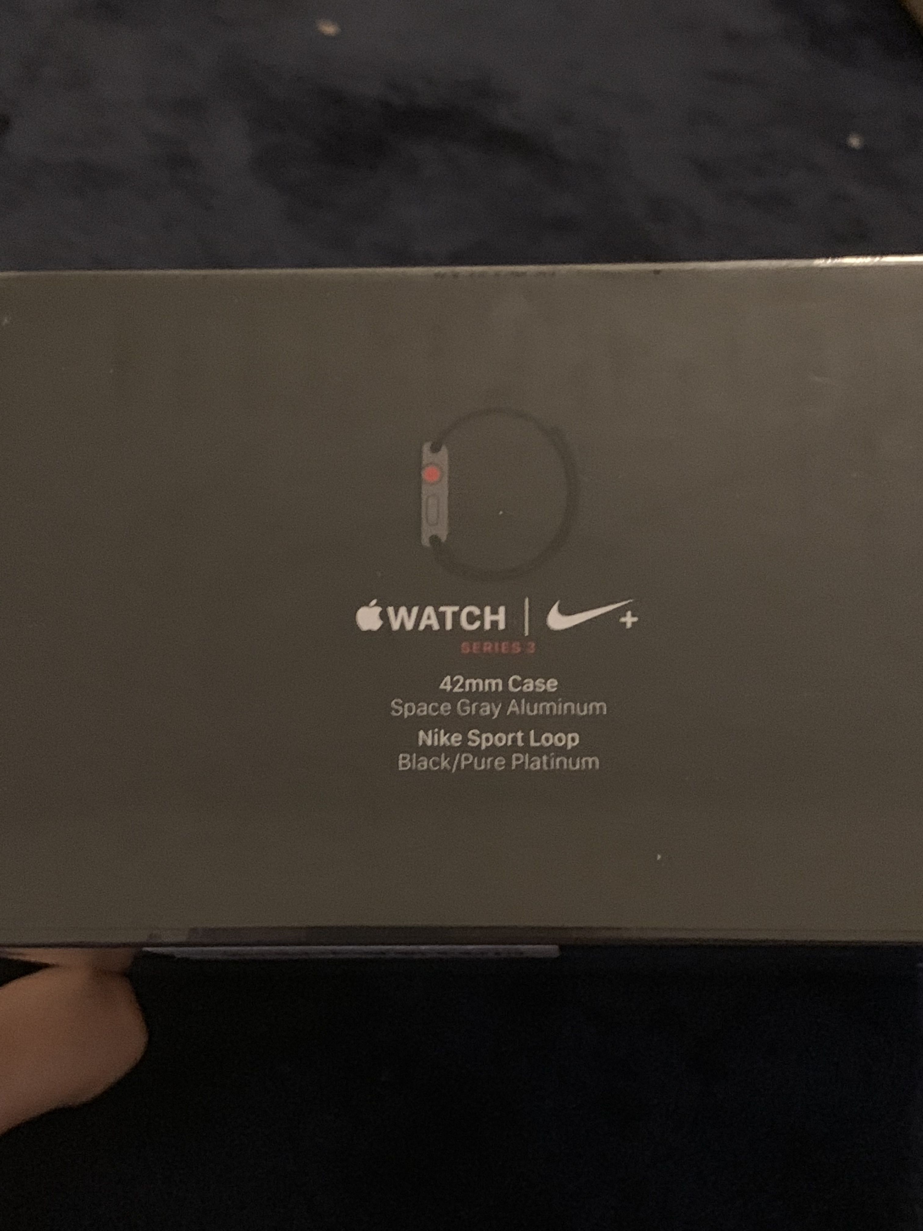 New sealed apple Watch Nike+ Series 3 (GPS + Cellular) 42mm Space Gray Aluminum Case with Black/Pure Platinum Nike Sport Loop