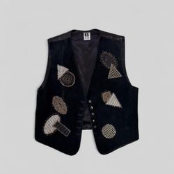 80s Bestini Paris Vintage Black Vest 