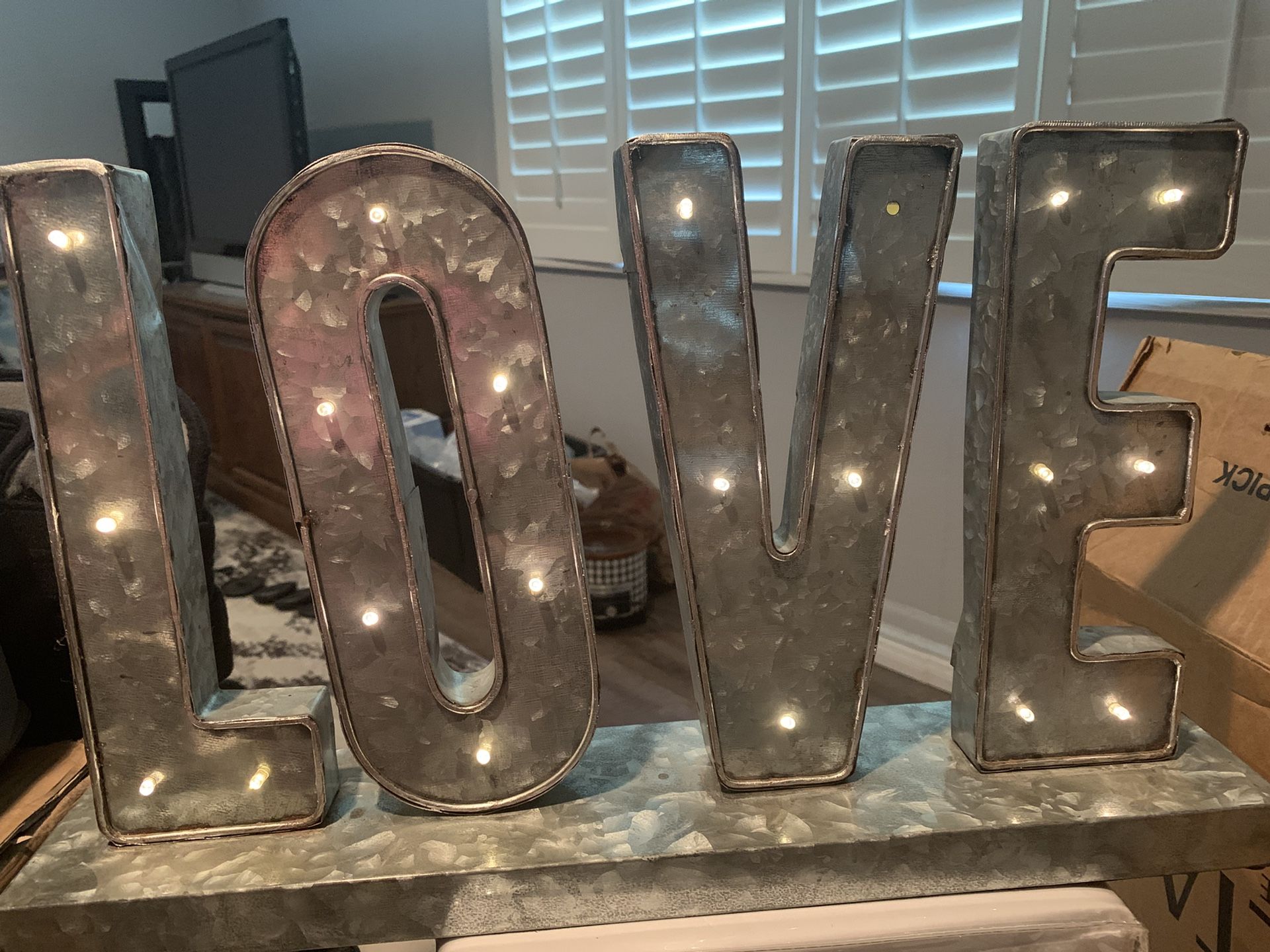 Hammered Steel Love Sign