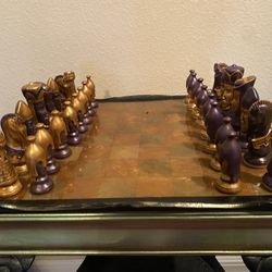 New Chess Set Purple And Gold