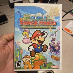 Super Paper Mario for Nintendo Wii game case and manual 