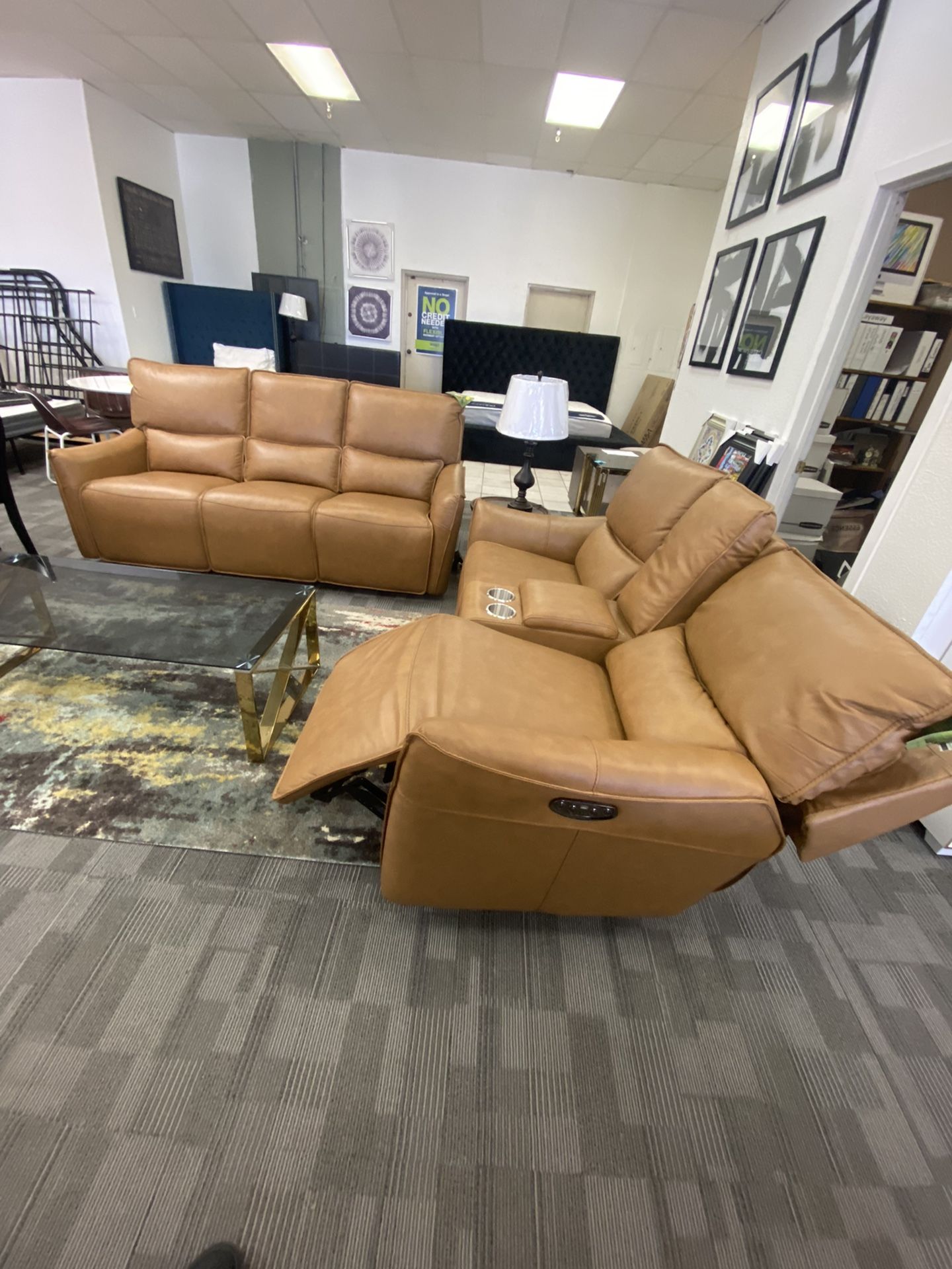 Leather Power Reclining Sofa