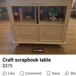 A craft  scrapbook table