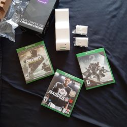 Xbox games & dual charging dock w/batteries & cord $60